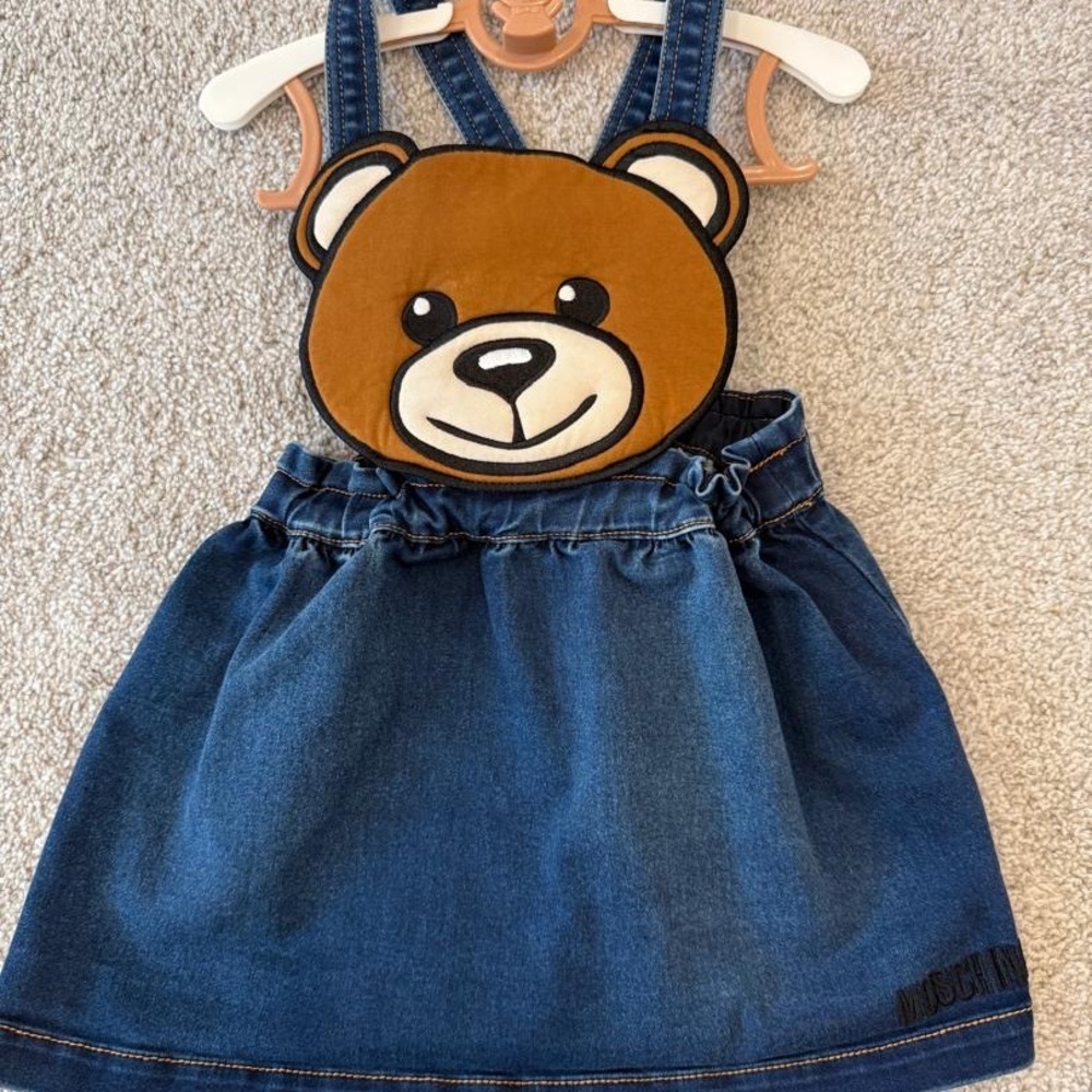 Moschino Blue Denim Dress with Bear Motif